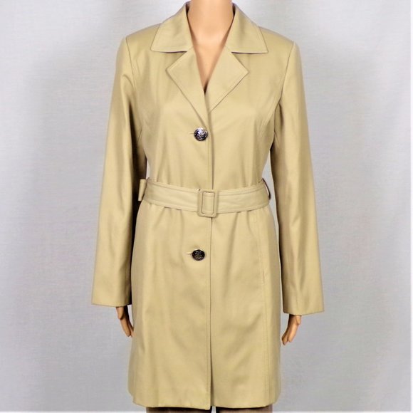 PECK & PECK WEEKEND size 6 beige trench coat - Picture 1 of 12
